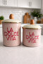 Set of 2 Enamel Jars |   12-15 cm Stylish Kitchen Jar with Wooden Handle, Vacuum Silicone Lid - 5