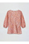 Esvab • Modern & Distinctive V Planted Floral Balloon Sleeve Blouse - 7