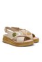 2409920Y Women's Genuine Leather Cross-Color Wedge Heel Sandals - 2
