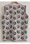 Women's New Clove Patterned Front Buttoned Pocketed Thick Knitwear Mother's Long Tunic Vest - 5