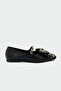 Jetson Staple Detailed Black Bow Ballerina Flats - 2