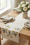 Daisy Pattern Punch Embroidered Tasseled Decorative Bohemian Cotton Runner 40X130 cm