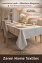 Piko Sarma Detailed Tablecloth - Runner Set Silvery Gold (Boxed)