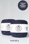 Two Shades of Navy Blue, Marbled, Twisted Bamboo Cotton Knitting Yarn (200 Gr.)