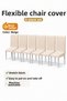 6-Piece Set Jacquard Elastic Chair Cover Without Skirt - Beige
