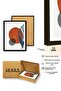 Natural Wood Framed Abstract Patterned Painting - Vibrant Tones |   Huhu1025 - 3