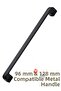 Radius Black Metal Furniture Handle 128 mm / 12.8 cm Compatible Modern Kitchen Cabinet Drawer Handle 9.6 12.8 - 2