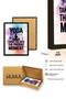 Abstract Yoga Themed Painting with Black Wooden Frame - Vibrant Tones |   Huhu1259 - Single Table Black Frame - 3