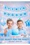 Happy Birthday Written Banner Birthday Decoration Party Set Blue - 2