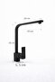 Luxury Premium Black Square Kitchen Faucet - 3