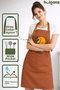 Kitchen Apron Set of 2 Stain-Resistant Water-Repellent Fabric Colorfast Print Floral Botanical Pattern Double Apron - 4