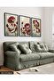 Textured Appearance Flower 3 Piece Black Wooden Framed Painting Act