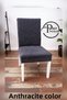 Chair Cover Stretchy Chair Cover Bohemian Pattern Plain Chair Cover 6 Pieces Anthracite