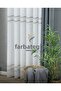 Silver Glittered Iron-On Non-Creasing 3-Layer Pleated Tulle Curtain with Silver Interlaced Stripes