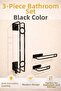 Towel Rack, Toilet Paper Holder, 3 Items Together, Bathroom, Toilet Set, Adhesive, No Assembly Required
