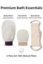 Premium Bath Products Set of 3, Body Exfoliating Glove, Facial Glove, and Back Exfoliating Glove