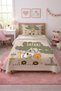 Safari Animal Forest Themed Children's Pique Set - Nature Adventure Modern Khaki Beige Decorative Bedspread - 5