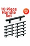 192 mm Metal Furniture Handle – Kitchen Cabinet Drawer Handle, Decorative Handle Set (10 Pieces) Matte Black