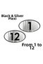1 to 12 Ellipse Laser Black & Silver - Apartment Site -Apartment Hotel Office Door Number 10X7Cm