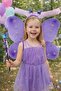 Purple Glitter Butterfly Wing Set, Crown and Wand Included, Costume Party Accessory Set