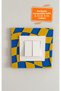 Team Colors Checkered Patterned Colorful Decorative Socket Ornament - Yellow Navy Blue - Compatible with 8.5cm Sockets - 3