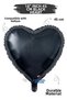 18 Inch 45cm Black Heart Foil Balloon |   Helium Compatible