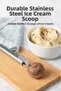 Stainless steel ice cream scoop & cookie cutter spoon - durable, ergonomic, single piece - 2