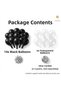 Black Balloon Set of 20 Silver Confetti Transparent Balloons Black Party Decoration - 2