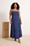Indigo A Kesim Çiçek Desenli Boho Askılı Midi Dokuma Elbise TBBSS26AH00056 - 2