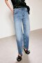 Trendyol Studio Collection Mavi More Sustainable Yüksek Bel Straight Düz Kesim Jeans TWOSS26JE00238 - 4