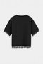 Siyah Bisiklet Yaka Kısa Kol Etek Ucu Kolu Dantelli Tshirt TDRSS26TS00017 - 6