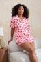 Pembe Kalpli Gömlek Yaka Örme Büyük Beden Pijama Takımı TBBSS26AI00054 - 3