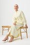 Light Yellow Gold Accessory Belted Cotton Hijab Dress with Skirt Opening at the Waist Tctss26Eb00005 - 2