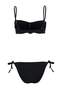 Black Strapless Covered Floral Applique Normal Waist Regular Bikini Set Tbess26Bt00019 - 5
