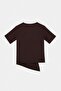Brown Corduroy Crew Neck Asymmetric Cut Lycra Blouse with Accessories Tdrss26Bz00047 - 5