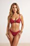 Burgundy Accessory Bralette Covered Regular Waist Bikini Set Tbess25Bt00054 - 3