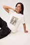 Ekru Baskılı Relaxed/Rahat Kalıp Düşük Kol Kısa Kollu Tok %100 Pamuk Örme T-Shirt TWOSS26TS00175 - 2