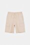 Brown-Beige 2-Piece Boys' Cotton Knitted Shorts with Elastic Waist and Cargo Pockets Tkdss25Sr00006 - 8