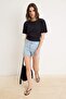 Light Blue High Waist City Boy Low Stretch Denim Shorts Twoss26Sr00216 - 2