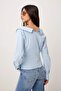 Açık Mavi Kayık Yaka Poplin Dokuma Bluz TWOSS26BZ00420 - 4
