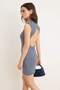 Çok Renkli Çizgili Bodycon Kayık Yaka Kolsuz Büzgülü Midi Örme Elbise TWOSS26EL01036