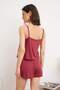 Bordo Dantelli İp Askılı Viskon Şortlu Örme Pijama Takımı THMSS24PT00007 - 4