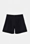 Black Curled Hem Woven Shorts Tbbss26Ap00002 - 5