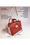 Nuggita Standard Size Coral Piping Detailed Waxed Canvas Bag - 2