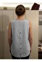 Cotton Baby Blue Blouse with Buttons on the Back - 3