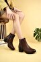 92160-1 Tan Genuine Leather Winter Women's Boots - 2
