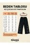 Girl's Black Trousers with Elastic Waist, Stretch Fabric Thick Black Trousers with Stones on the Sides and Ribbons - 3