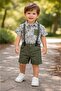 Boy's Printed Short Sleeve Shirt and Shorts Set of 2