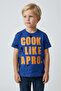 Boy - Printed Comfort Fit Cobalt Blue T-shirt