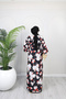 Ekru Black Kimono / Pareo. Saten - 6